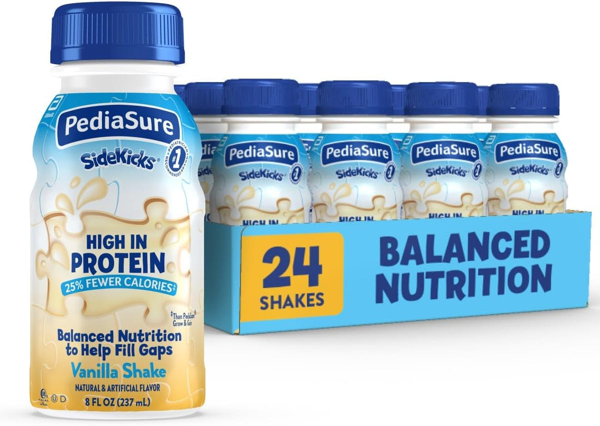 PediaSure SideKicks Kids Protein Shakes, 10g Protein, Vanilla, 24 Pack