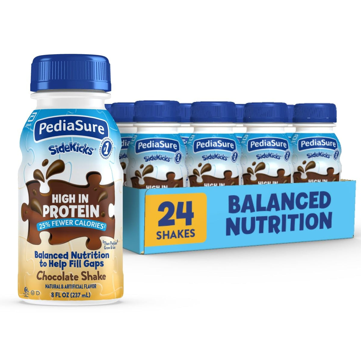 PediaSure SideKicks Kids Protein Shakes, 10g Protein, Vanilla, 24 Pack