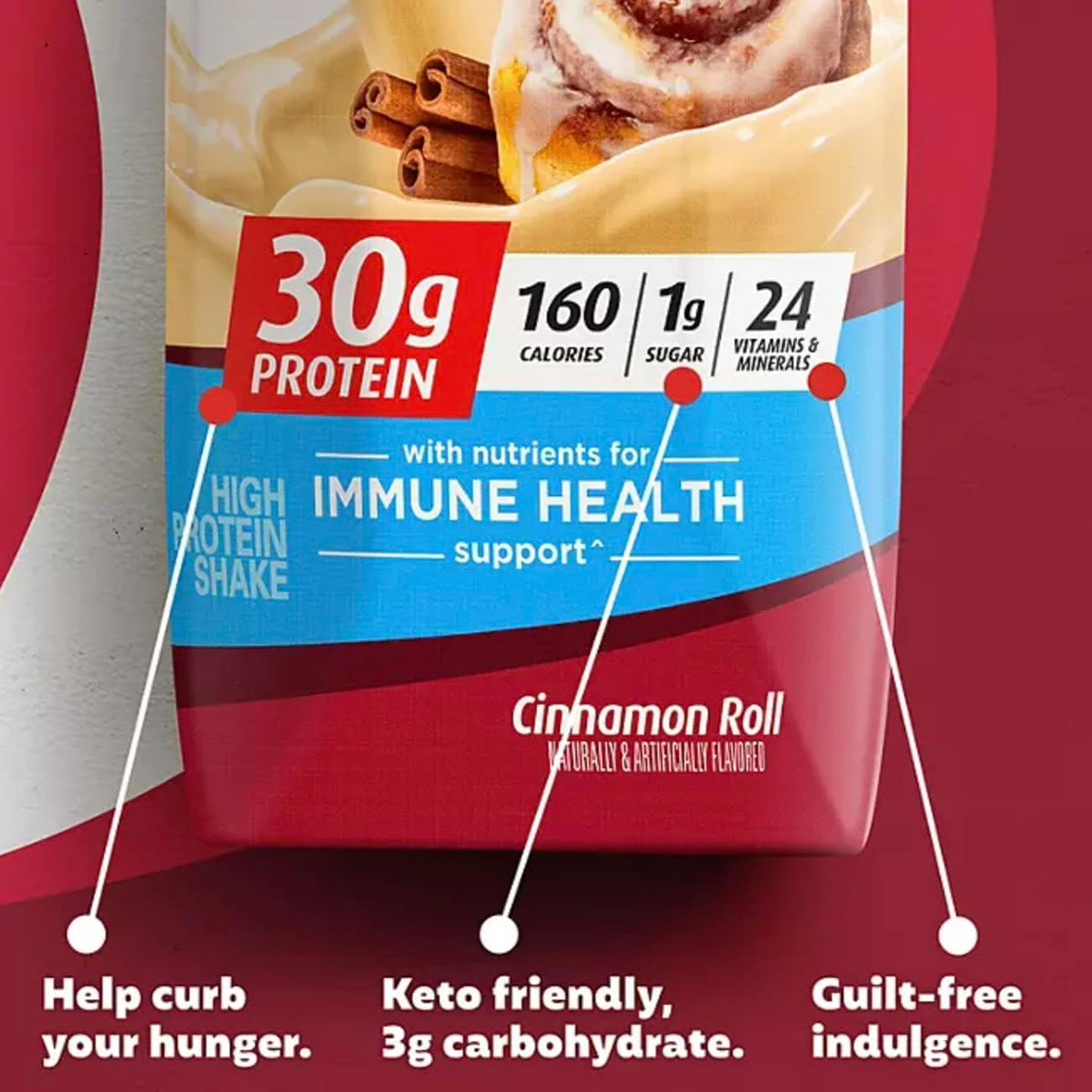 Premier Protein Shake, 30g Protein, 1g Sugar,24 Vitamins&Minerals Nutrients to Support Immune Health, Cinnamon Roll, 11 Fl Oz Pack of 15