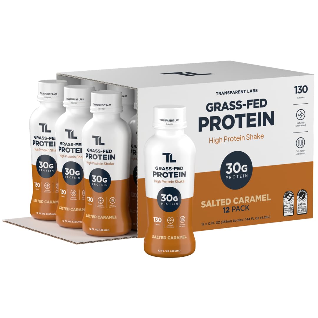 Transparent Labs Grass-Fed Protein Shake - Vanilla - 12 Pack
