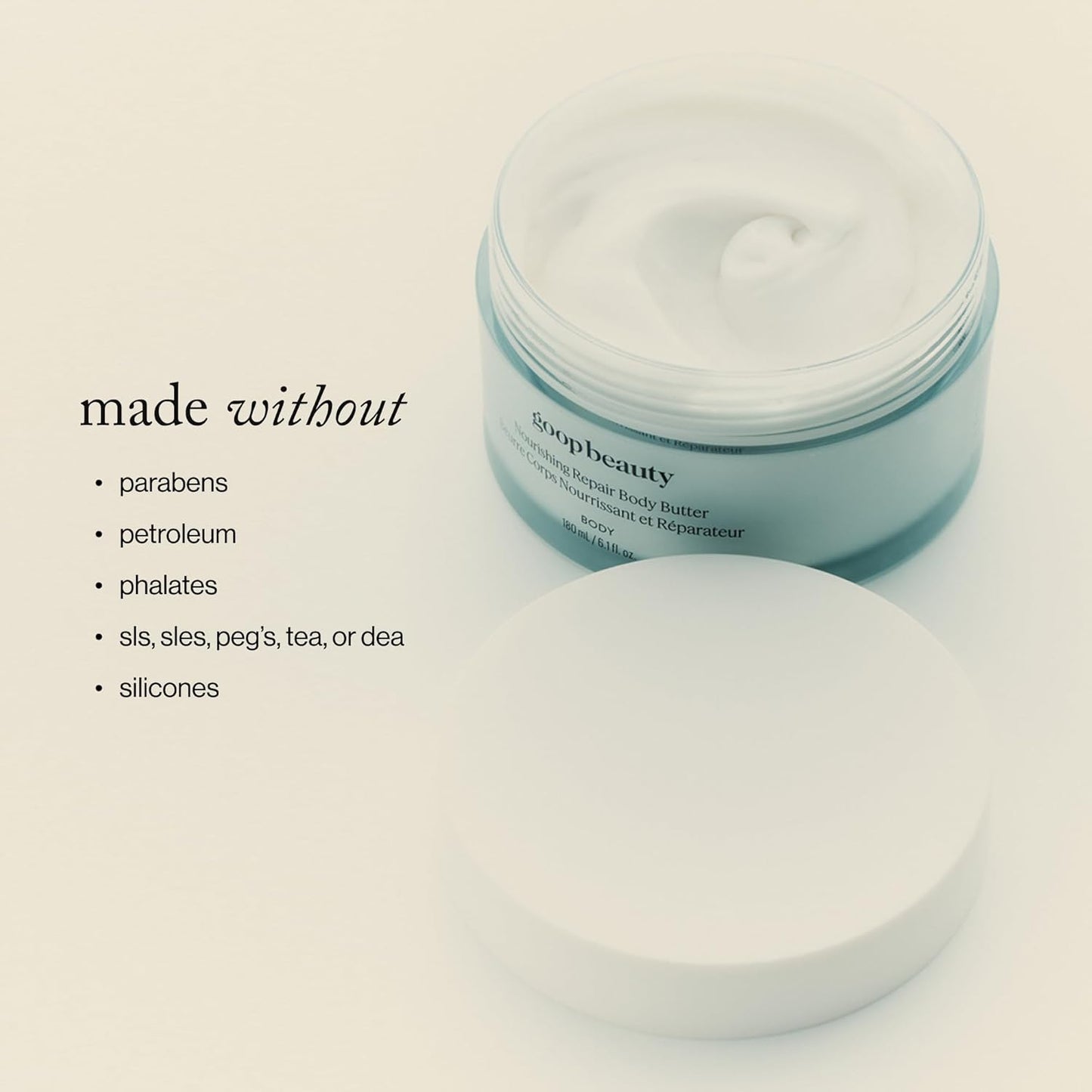 goop Beauty Body Butter | Lotion for Dry Skin | Nourishing Butters & Botanical Extracts | Hydrating & Firming Cream | 6.1 fl oz
