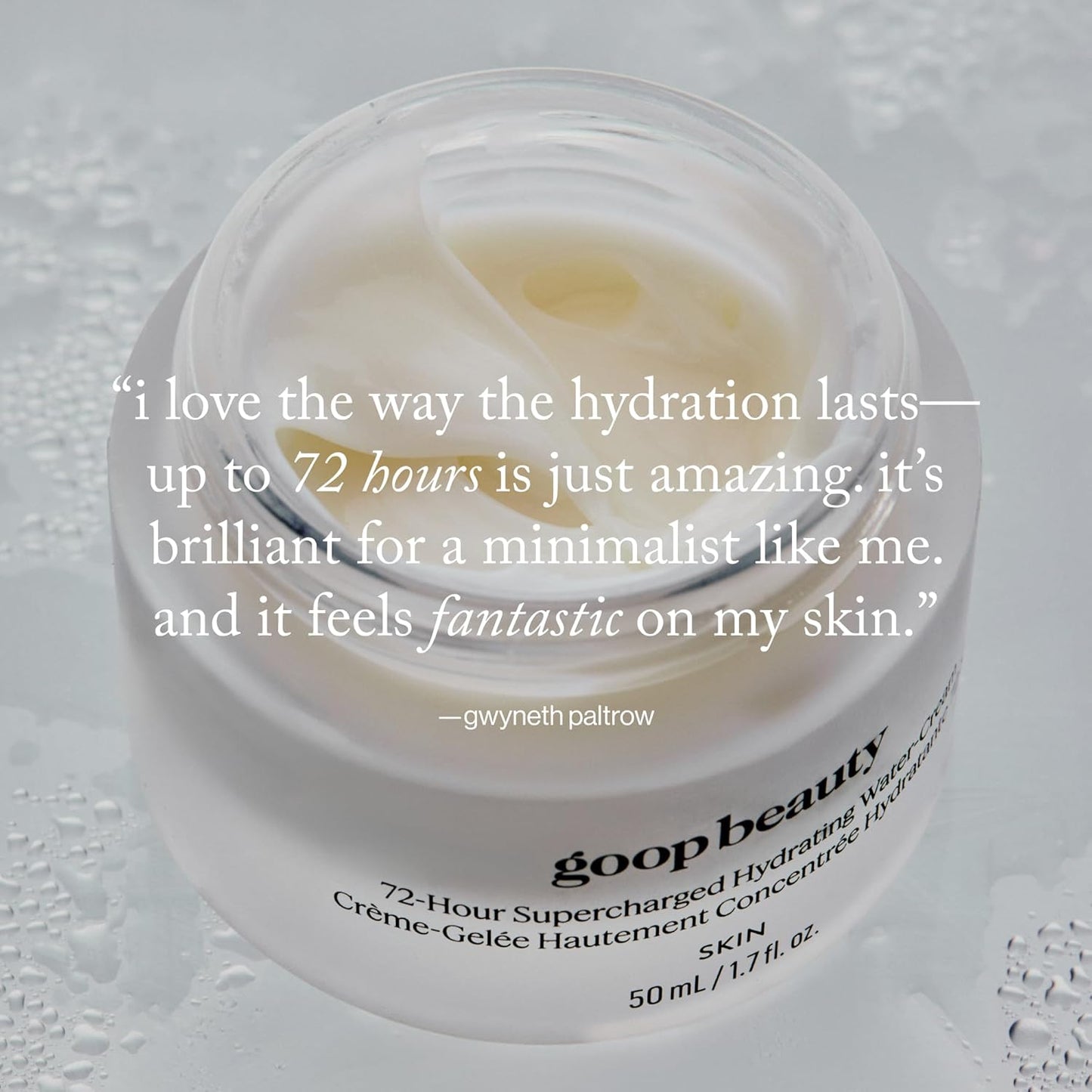 goop Beauty 72-Hour Hydrating Water Cream | Matte Moisturizer for All Skin Types | Niacinamide & Fermented Astragalus Root | Hydrating Face Lotion to Plump, Firm & Reduce the Look of Pores | 1.7 fl oz