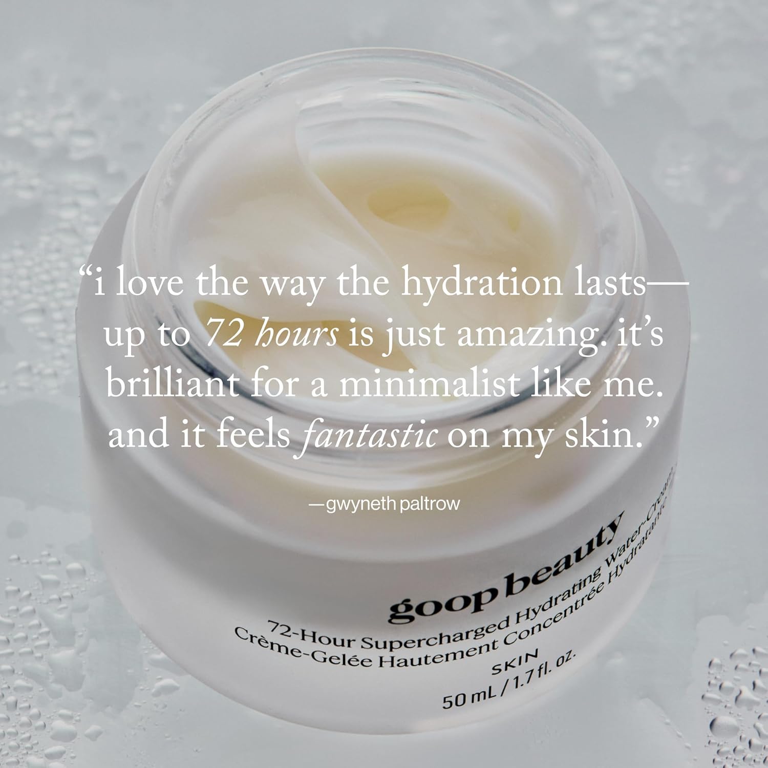 goop Beauty 72-Hour Hydrating Water Cream | Matte Moisturizer for All Skin Types | Niacinamide & Fermented Astragalus Root | Hydrating Face Lotion to Plump, Firm & Reduce the Look of Pores | 1.7 fl oz