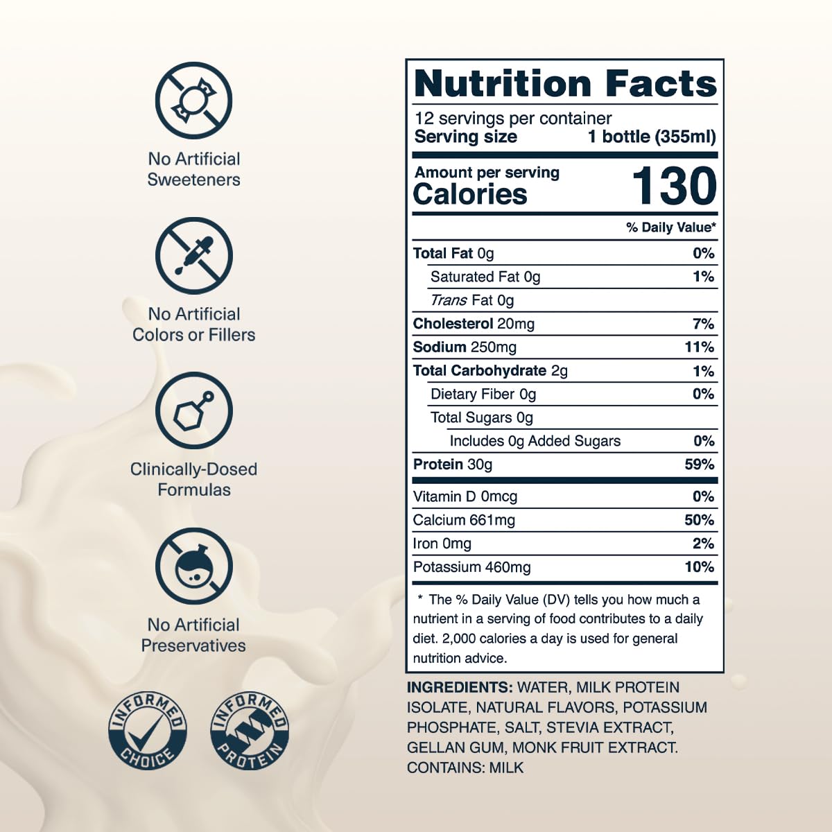 Transparent Labs Grass-Fed Protein Shake - Vanilla - 12 Pack