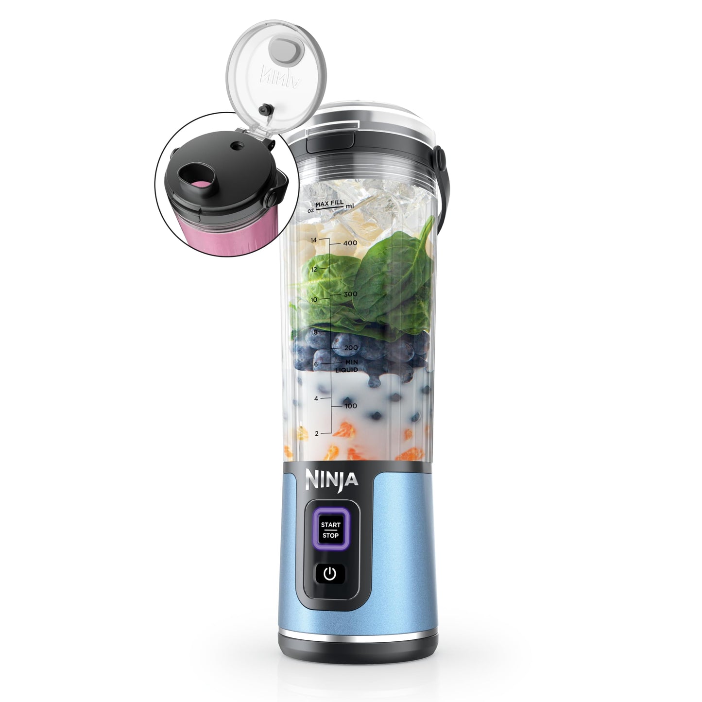 Ninja Blast Portable Blender | Cordless | 18-oz. Vessel | Personal Mixer for Shakes & Smoothies | BPA Free | Leakproof Lid & Sip Spout | USB-C Rechargeable | Dishwasher Safe Parts | Black | BC151BK