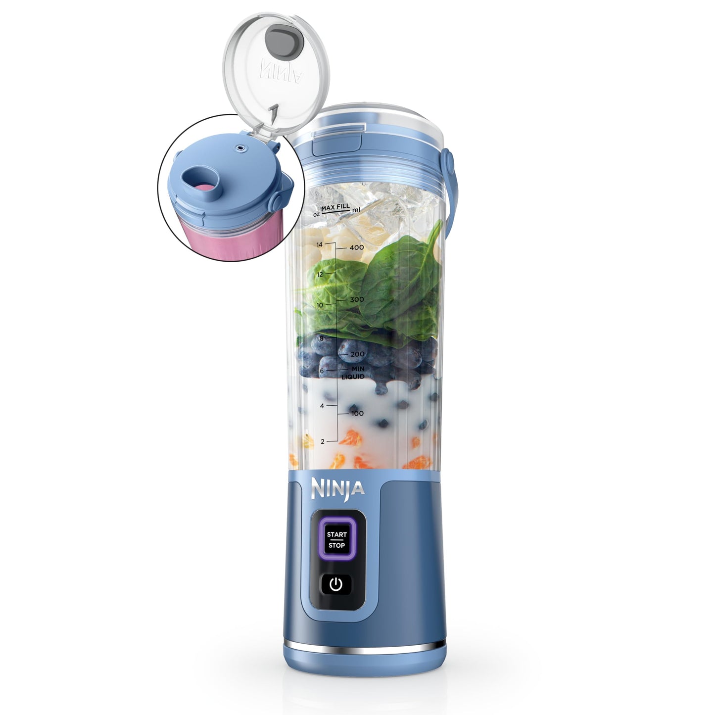 Ninja Blast Portable Blender | Cordless | 18-oz. Vessel | Personal Mixer for Shakes & Smoothies | BPA Free | Leakproof Lid & Sip Spout | USB-C Rechargeable | Dishwasher Safe Parts | Black | BC151BK