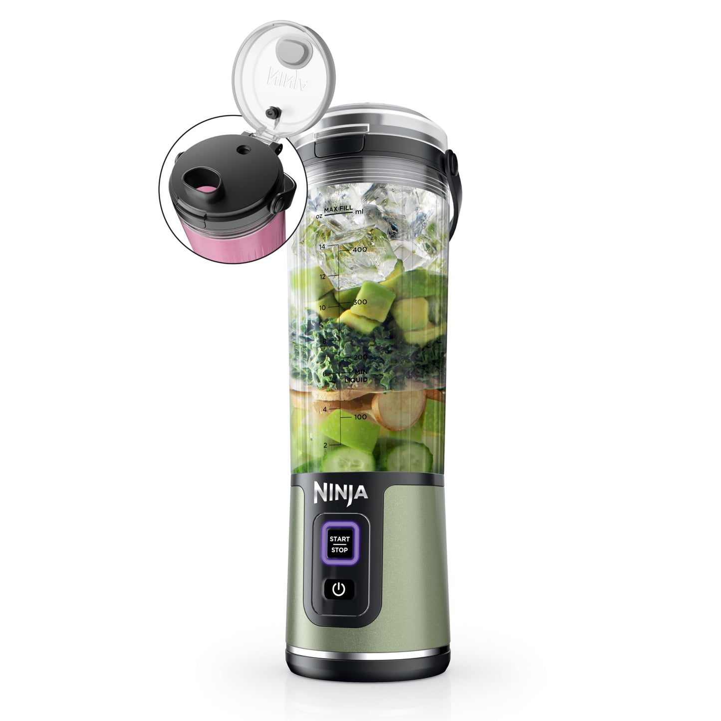 Ninja Blast Portable Blender | Cordless | 18-oz. Vessel | Personal Mixer for Shakes & Smoothies | BPA Free | Leakproof Lid & Sip Spout | USB-C Rechargeable | Dishwasher Safe Parts | Black | BC151BK