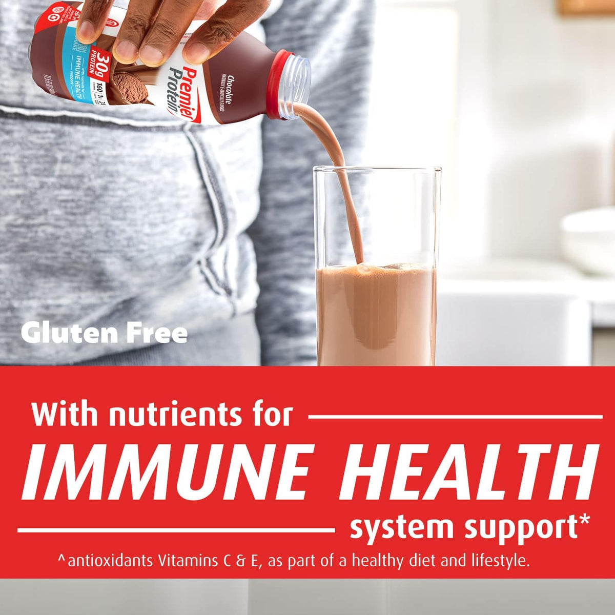Premier Protein Shake MINIs Chocolate 22g Protein 120 Calories Pack of 12 & Premier Protein Shake Chocolate 30g Protein 24 Vitamins Minerals Nutrients Immune Health Pack of 12