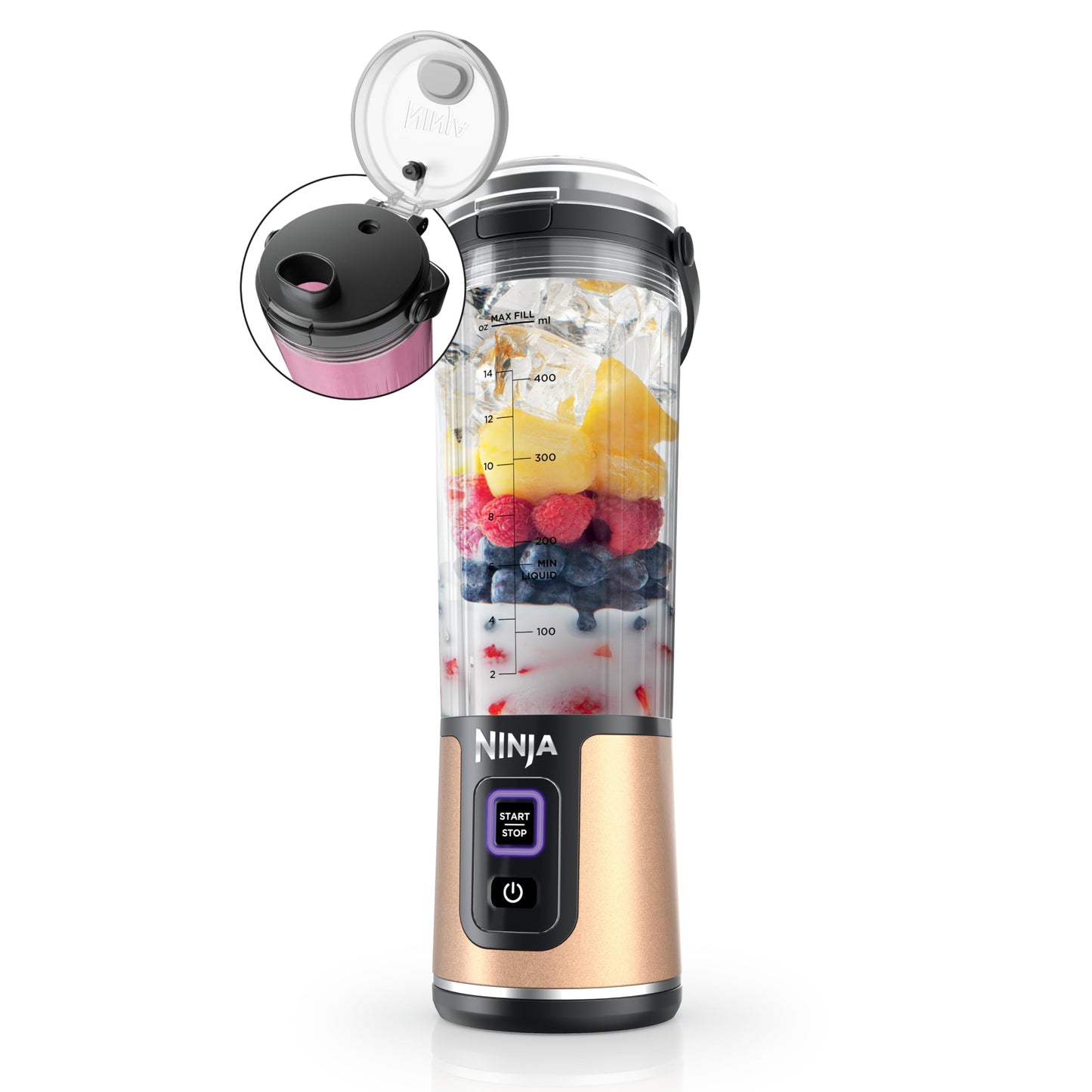 Ninja Blast Portable Blender | Cordless | 18-oz. Vessel | Personal Mixer for Shakes & Smoothies | BPA Free | Leakproof Lid & Sip Spout | USB-C Rechargeable | Dishwasher Safe Parts | Black | BC151BK
