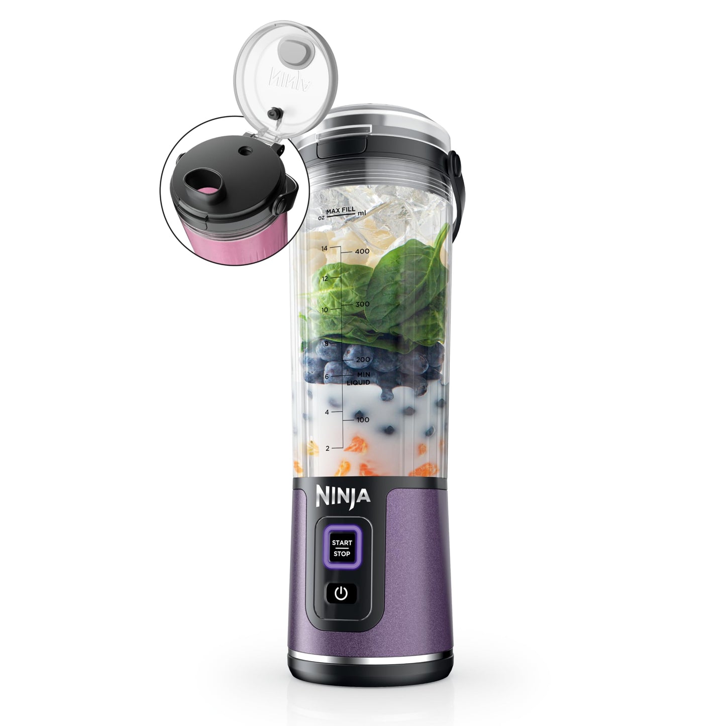 Ninja Blast Portable Blender | Cordless | 18-oz. Vessel | Personal Mixer for Shakes & Smoothies | BPA Free | Leakproof Lid & Sip Spout | USB-C Rechargeable | Dishwasher Safe Parts | Black | BC151BK