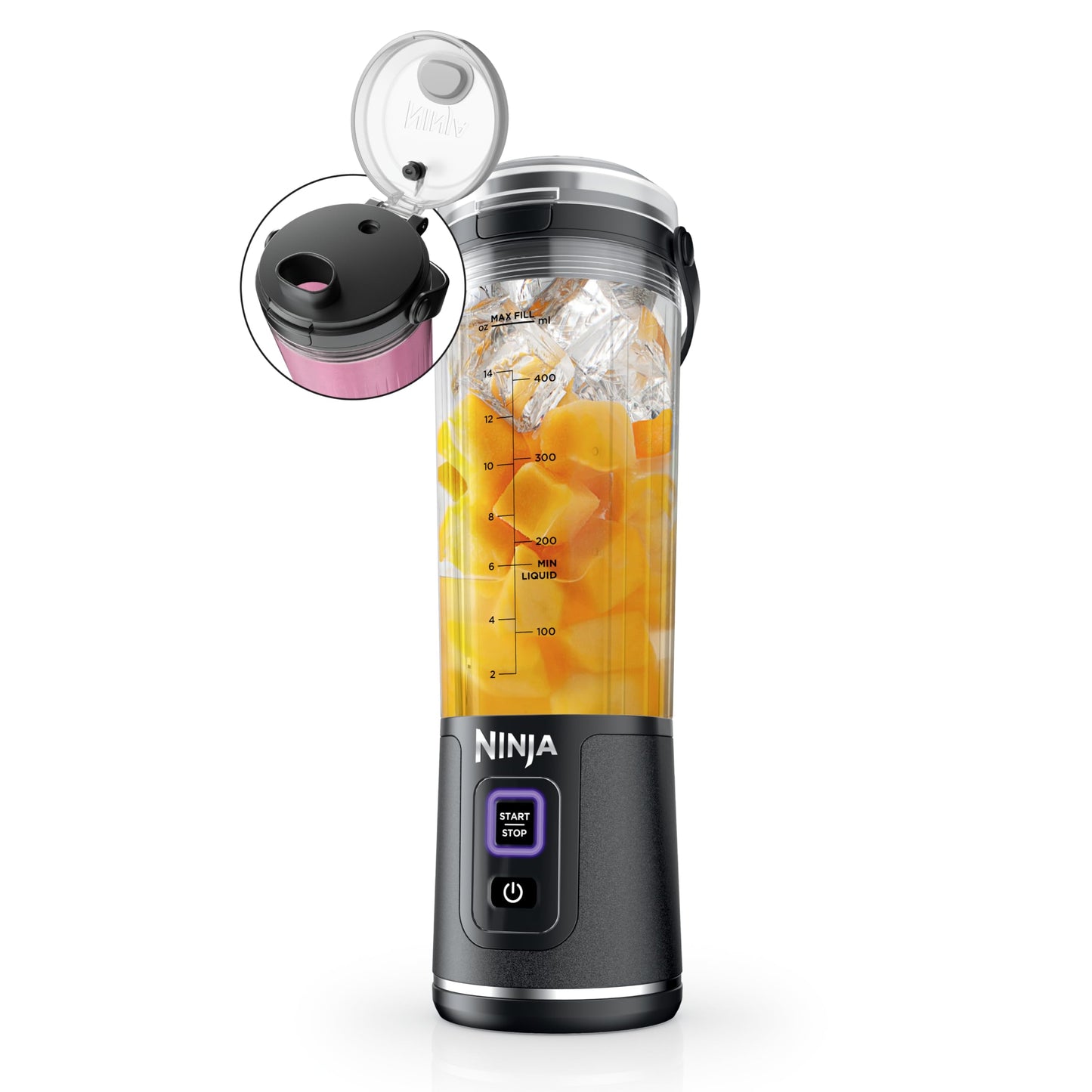 Ninja Blast Portable Blender | Cordless | 18-oz. Vessel | Personal Mixer for Shakes & Smoothies | BPA Free | Leakproof Lid & Sip Spout | USB-C Rechargeable | Dishwasher Safe Parts | Black | BC151BK
