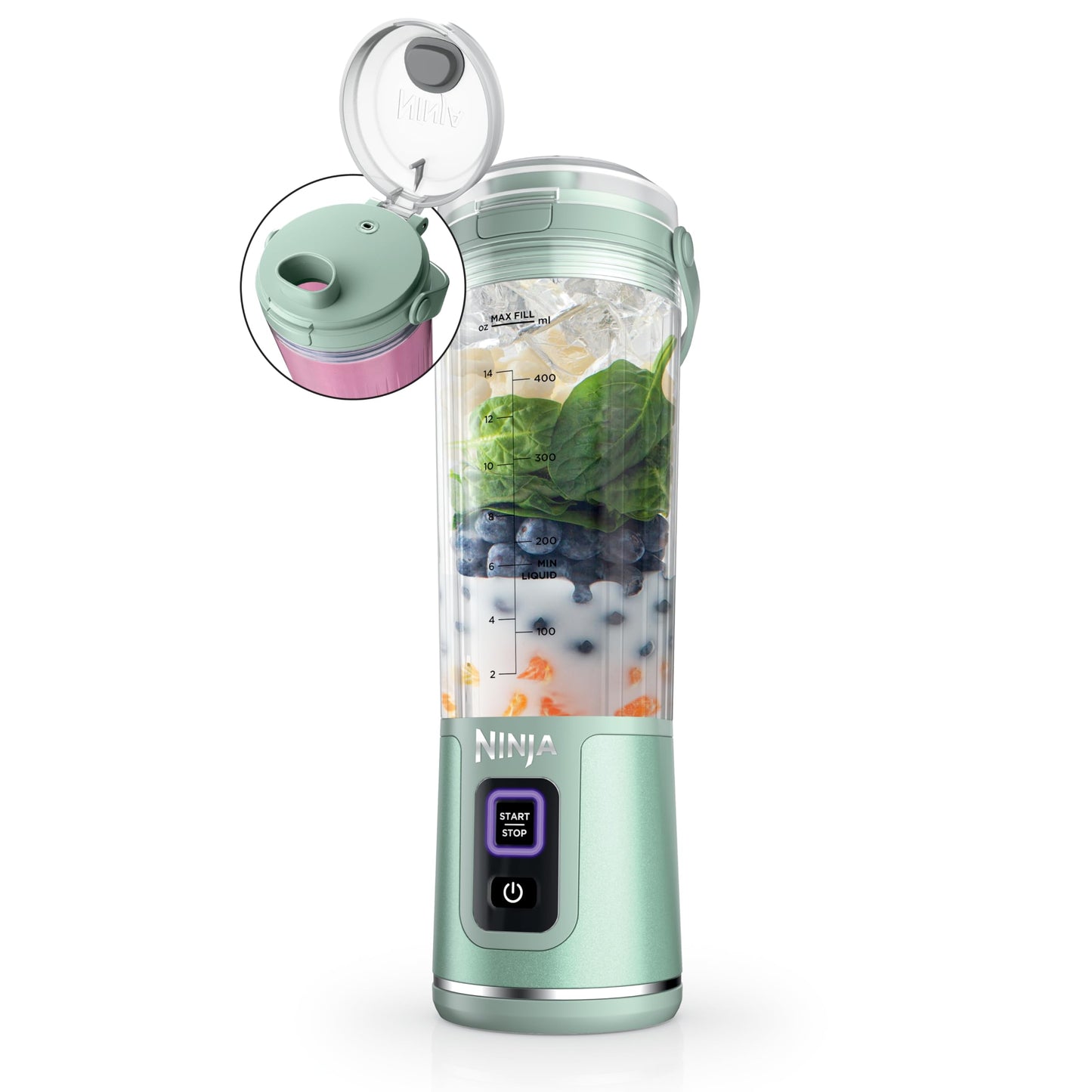 Ninja Blast Portable Blender | Cordless | 18-oz. Vessel | Personal Mixer for Shakes & Smoothies | BPA Free | Leakproof Lid & Sip Spout | USB-C Rechargeable | Dishwasher Safe Parts | Black | BC151BK
