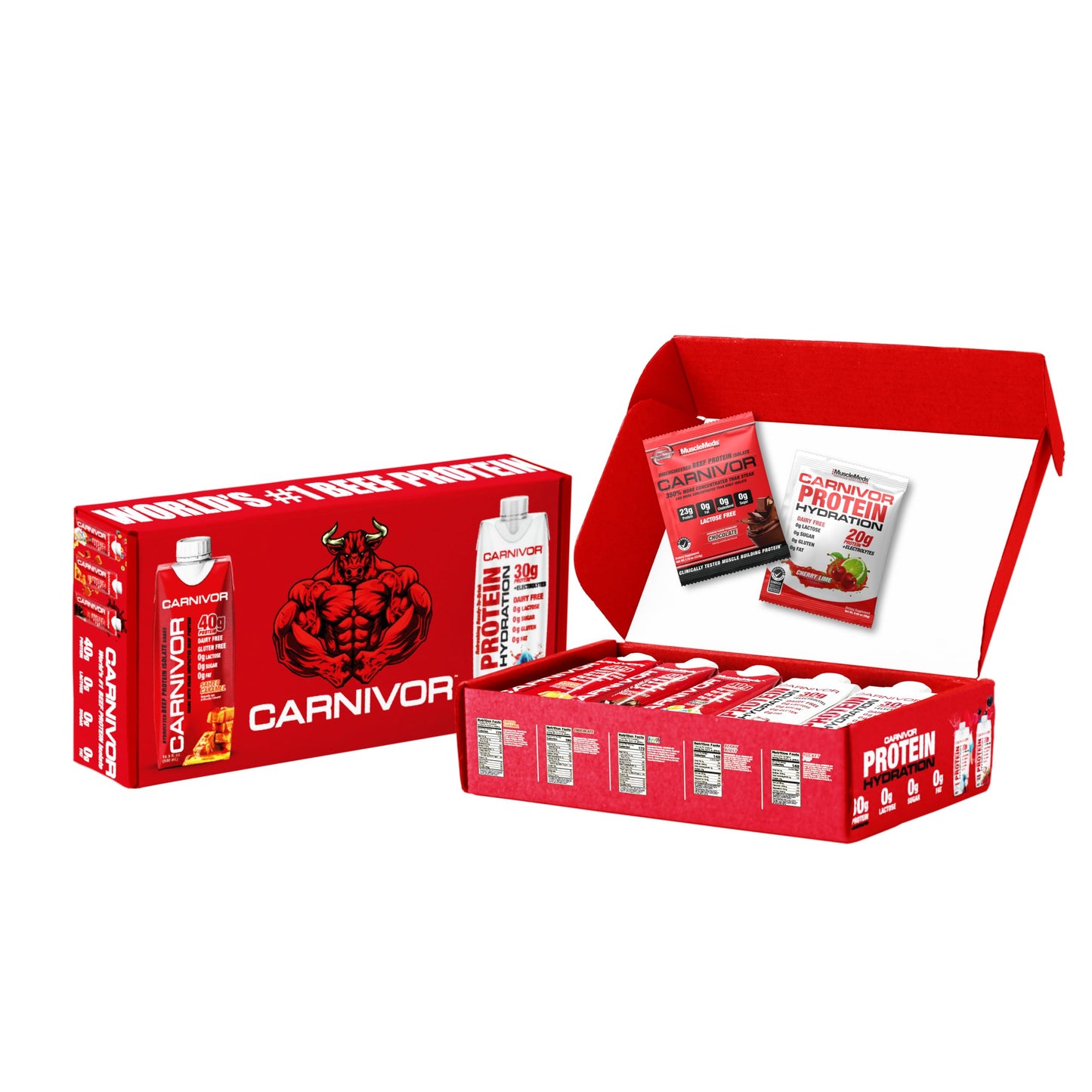 MuscleMeds Carnivor RTD, Ready to Drink Protein, Lactose Free, Sugar Free, 40g Isolate Protein, Muscle Building, Recovery, Vanilla Cupcake, 16.9 Fl Oz, Liquid (Pack of 12)