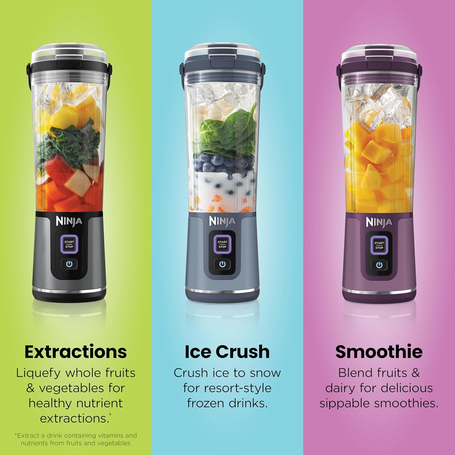 Ninja Blast Portable Blender | Cordless | 18-oz. Vessel | Personal Mixer for Shakes & Smoothies | BPA Free | Leakproof Lid & Sip Spout | USB-C Rechargeable | Dishwasher Safe Parts | Black | BC151BK