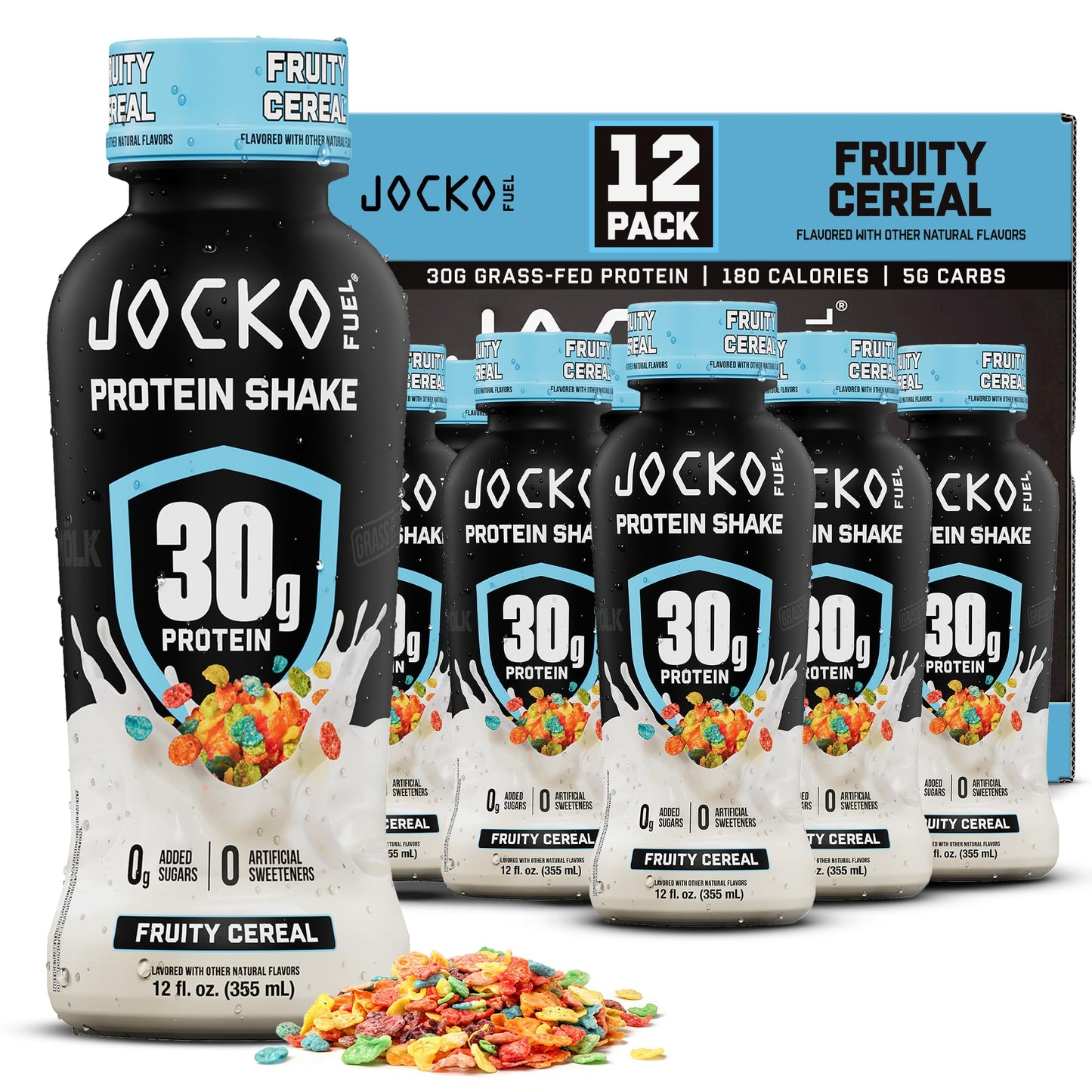 Jocko Fuel Mölk 30g Grass Fed Protein Shakes - No Added Sugar Protein Drinks KETO Friendly - Ready to Drink 12 FL Oz (Pack of 12) Sweet Cream Coffee