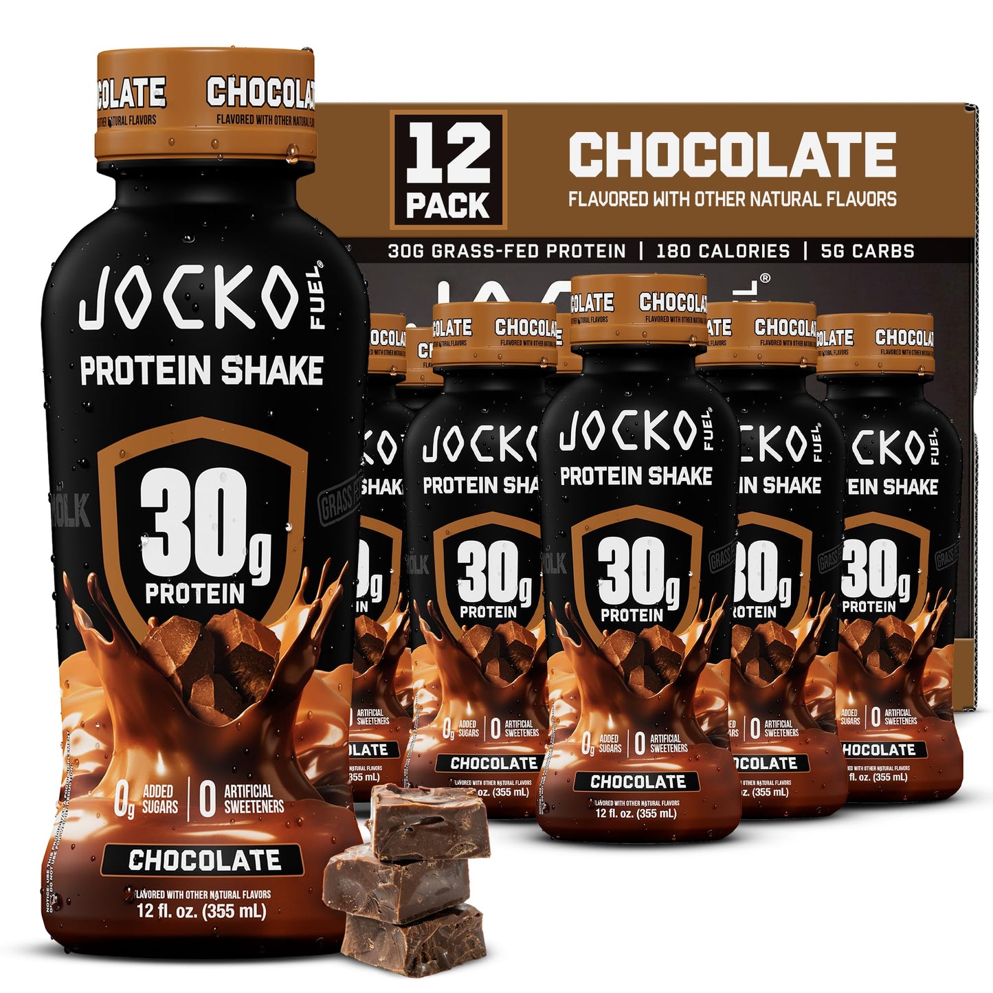 Jocko Fuel Mölk 30g Grass Fed Protein Shakes - No Added Sugar Protein Drinks KETO Friendly - Ready to Drink 12 FL Oz (Pack of 12) Sweet Cream Coffee