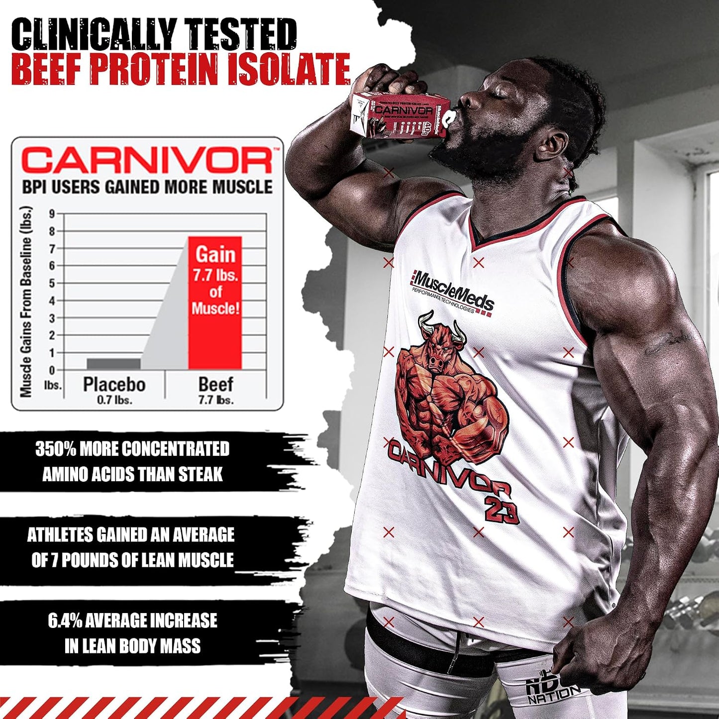 MuscleMeds Carnivor RTD, Ready to Drink Protein, Lactose Free, Sugar Free, 40g Isolate Protein, Muscle Building, Recovery, Vanilla Cupcake, 16.9 Fl Oz, Liquid (Pack of 12)